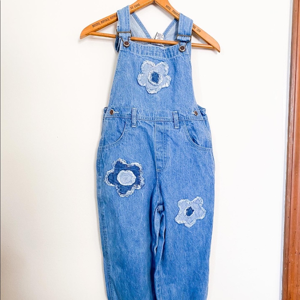 Y2K girls patchwork overalls